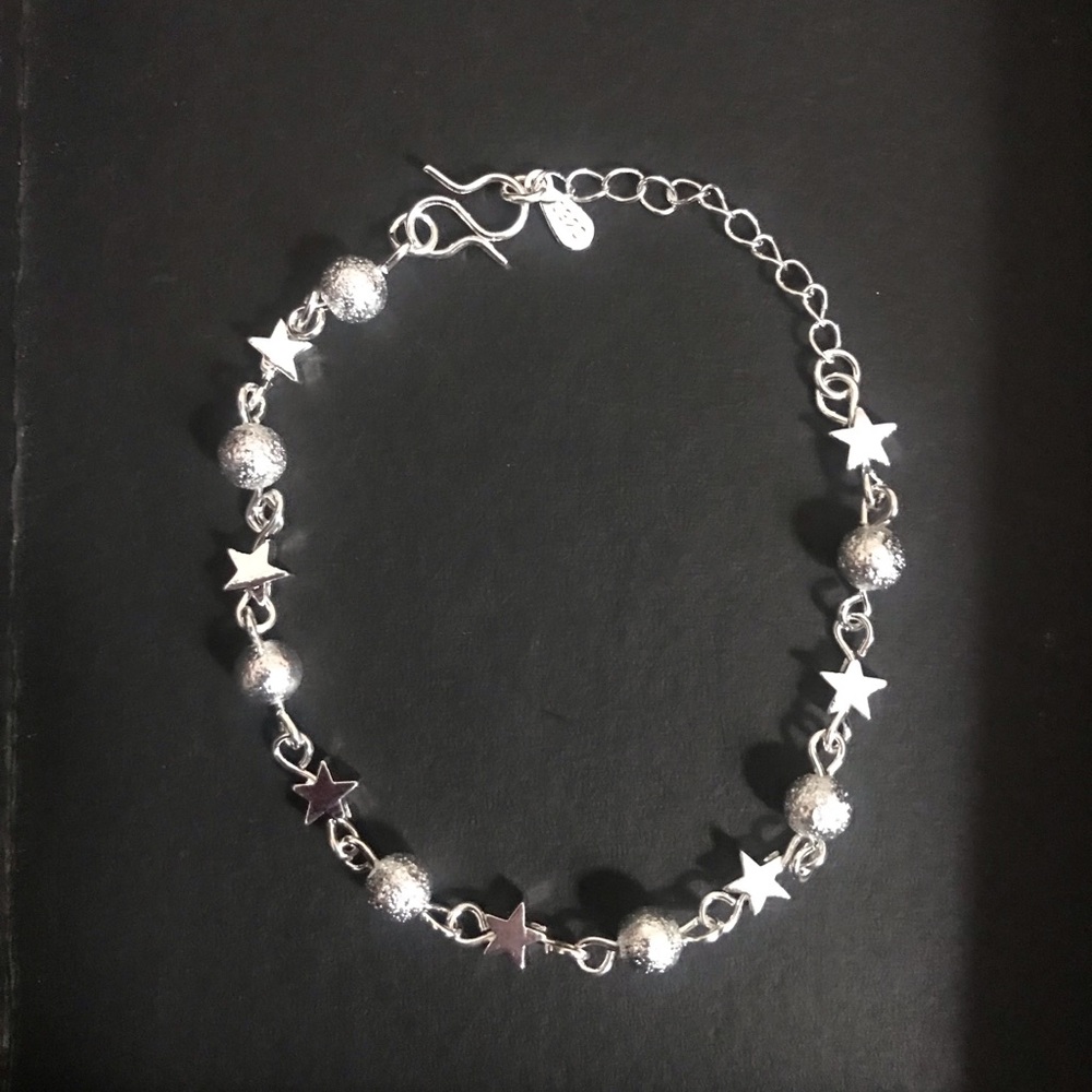 Sterling Silver Star Bead Bracelet